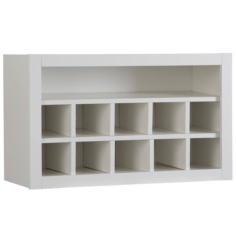 Hampton Bay Cambridge White Shaker Assembled Flex Wall Cabinet with Shelves and Dividers (30 in. W x 13 in. D x 18 in. H) CM3018X-WH