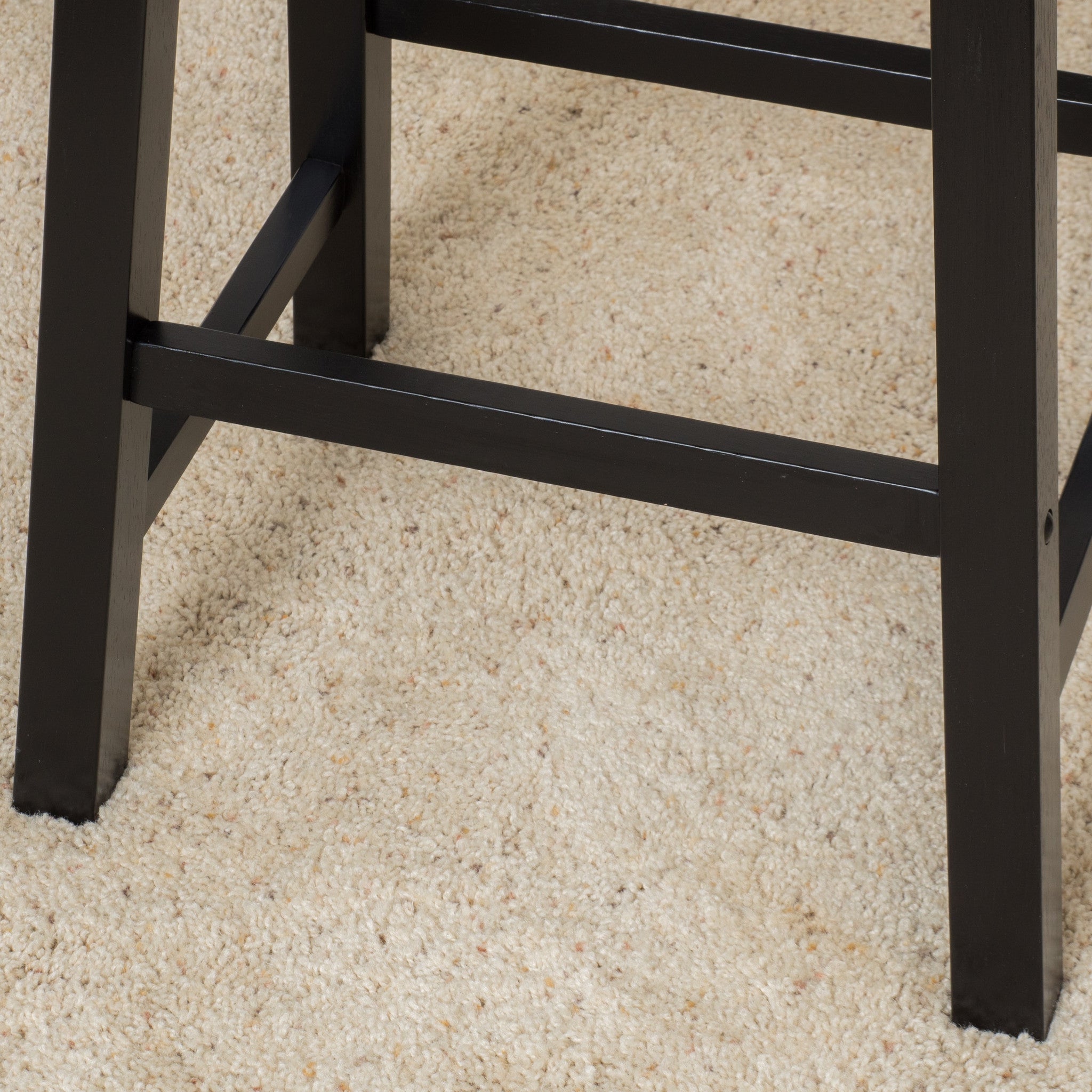 Marcy Black Saddle Wood 24-Inch Counter Stool (Set of 2)