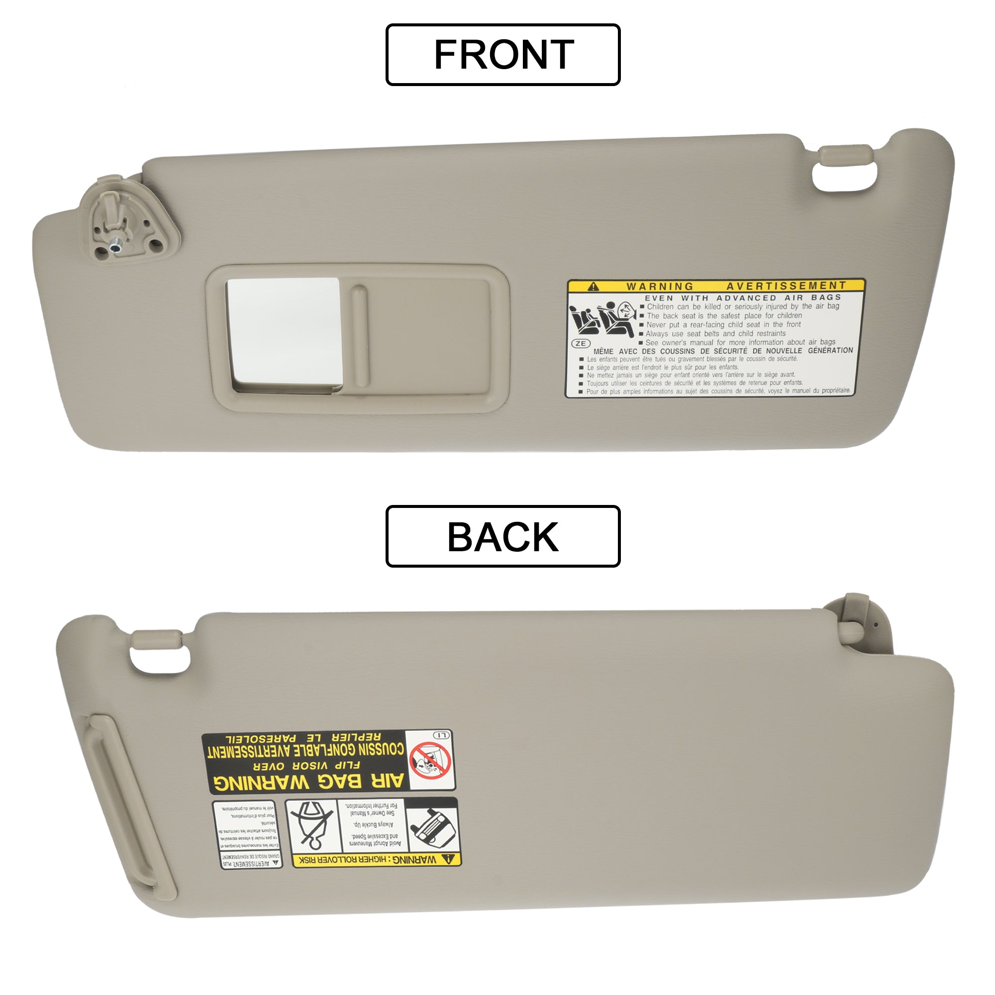 Front Left Side Car Sun Visor for Toyota Highlander 2004 2005 2006 2007 74320-48260-A0 Beige