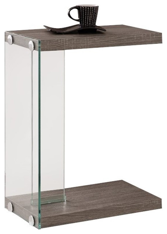 Home Square End Table in Weathered Gray and Clear   Set of 2   Contemporary   Side Tables And End Tables   by Homesquare  Houzz