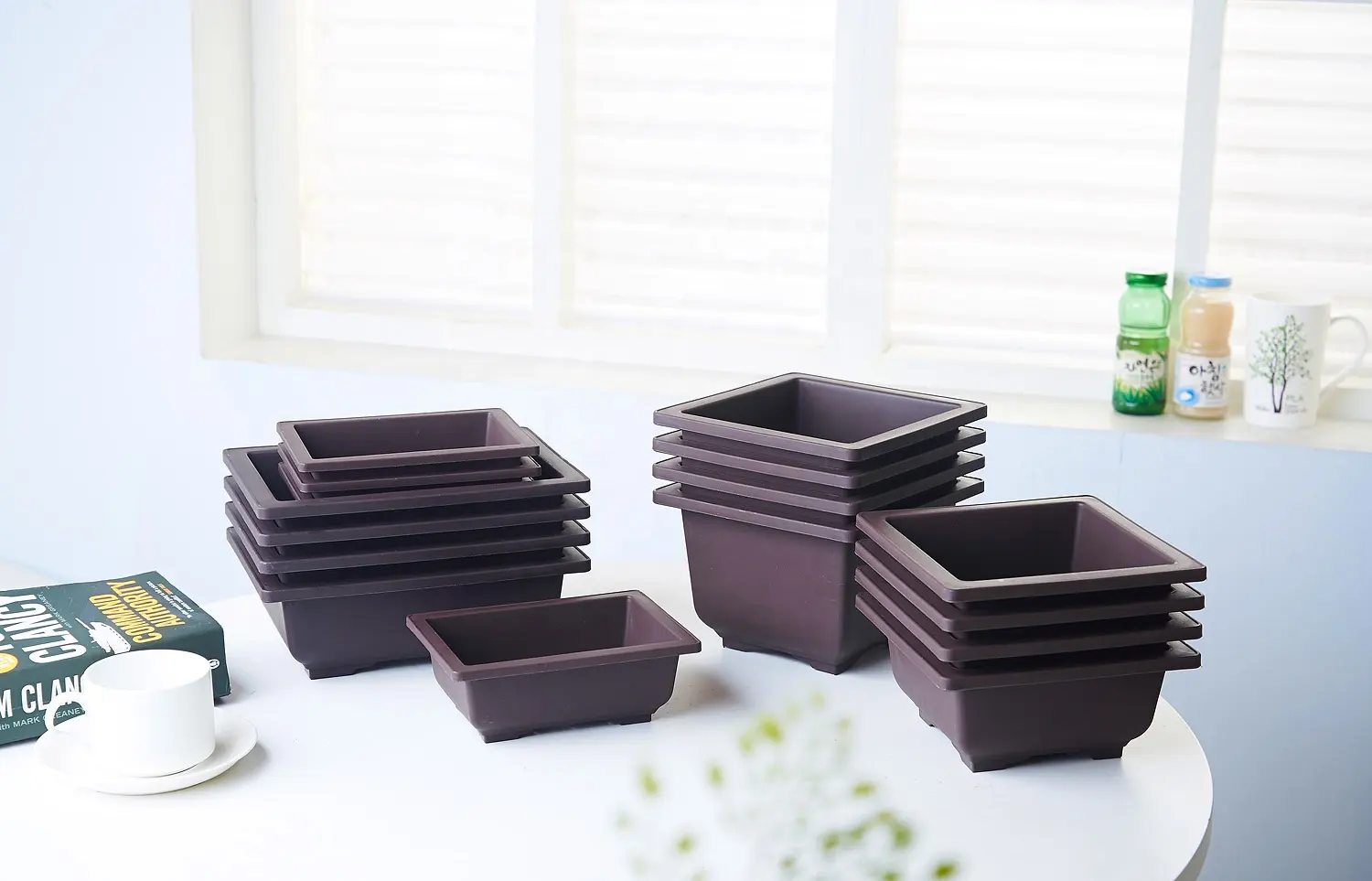 garden supplies cheap wholesale 6 Inch square bonsai training pots plastic pot for plants