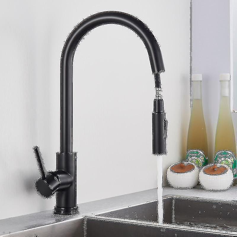 Kitchen Faucet Function， Single Handle Pull Out Mixer， Hot And Cold， Water Taps