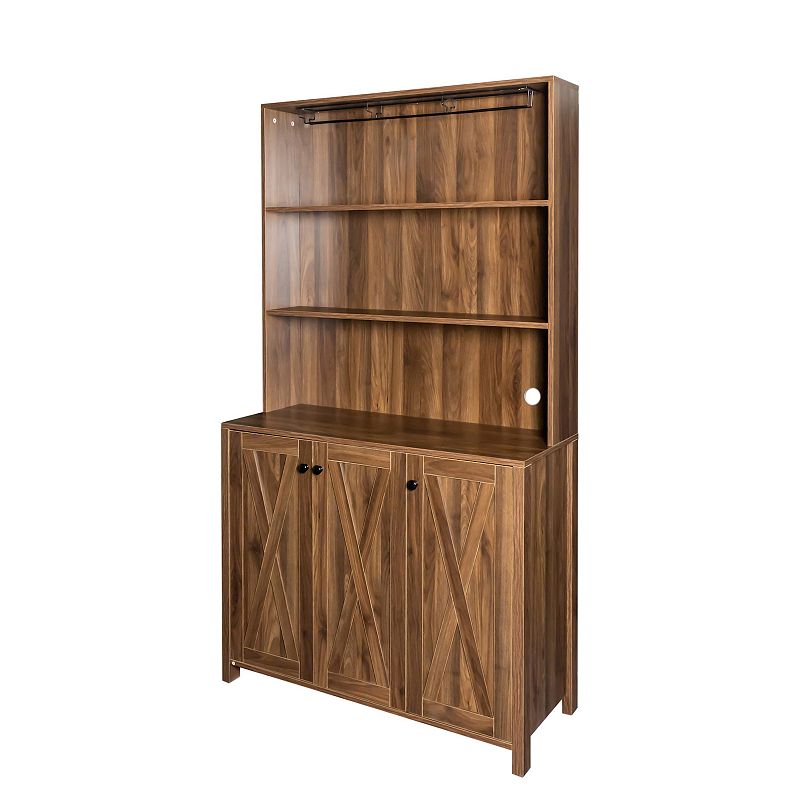 F.C Design Large Kitchen Pantry Storage Cabinet， Drawers and Open Shelves， Freestanding Kitchen Cupboard Buffet Cabinet