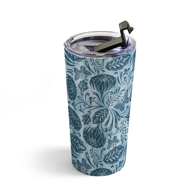 Heather Dutton Arabella Washed Indigo Travel Mug 20 Oz Stainless Steel Travel Mug Deny Designs