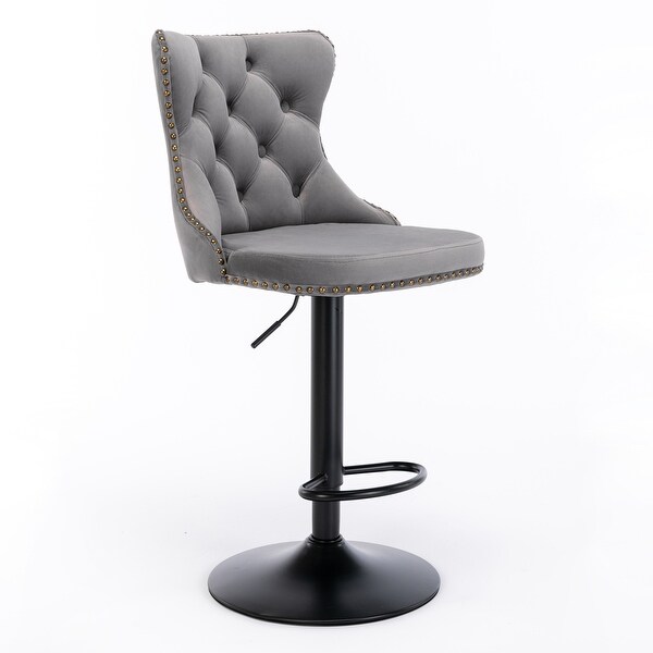 Modern Rotating Velvet Bar Stools with Adjustable Seat Heights from 25 to 33 