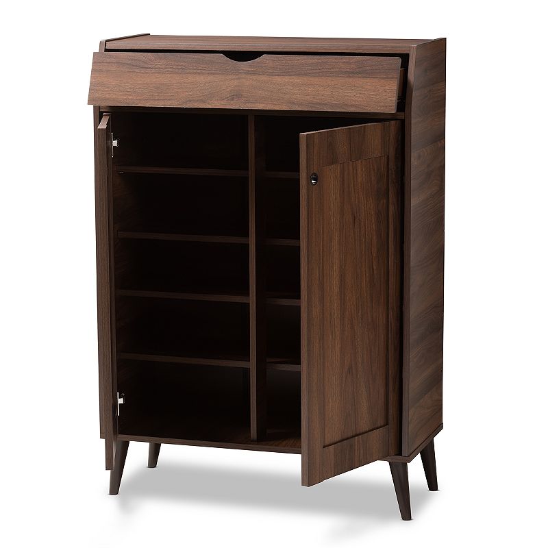 Baxton Studio Cormier Medium Brown Shoe Cabinet