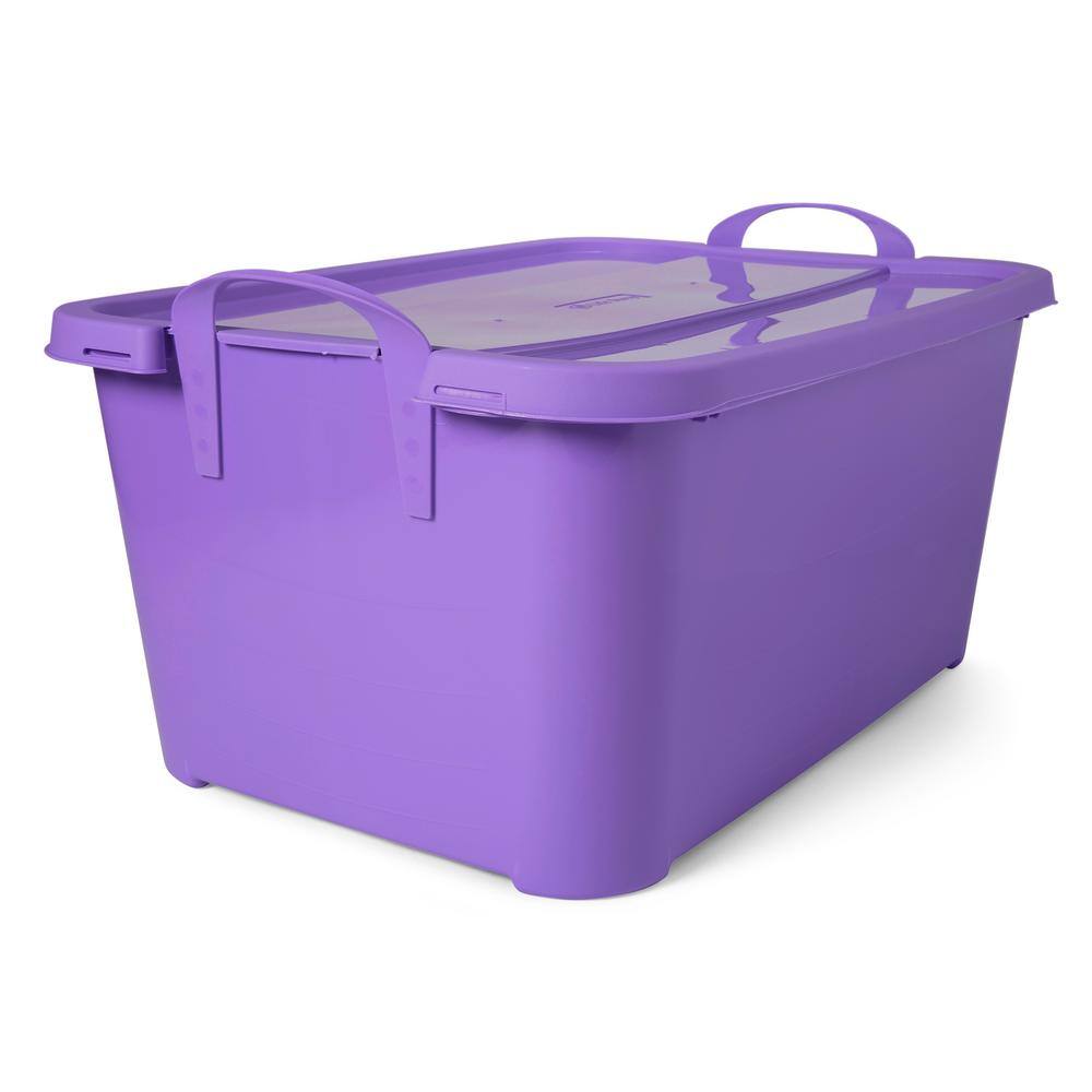 55 Qt. Purple Stackable Closet Organization Storage Box (6-Pack) 6 x CS55PP-SOLID