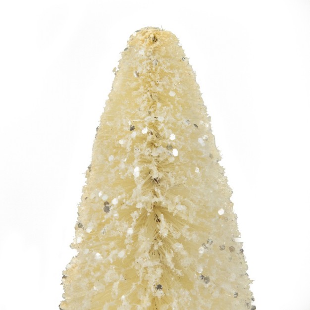 Glittered Cream Sisal Christmas Tree Decoration