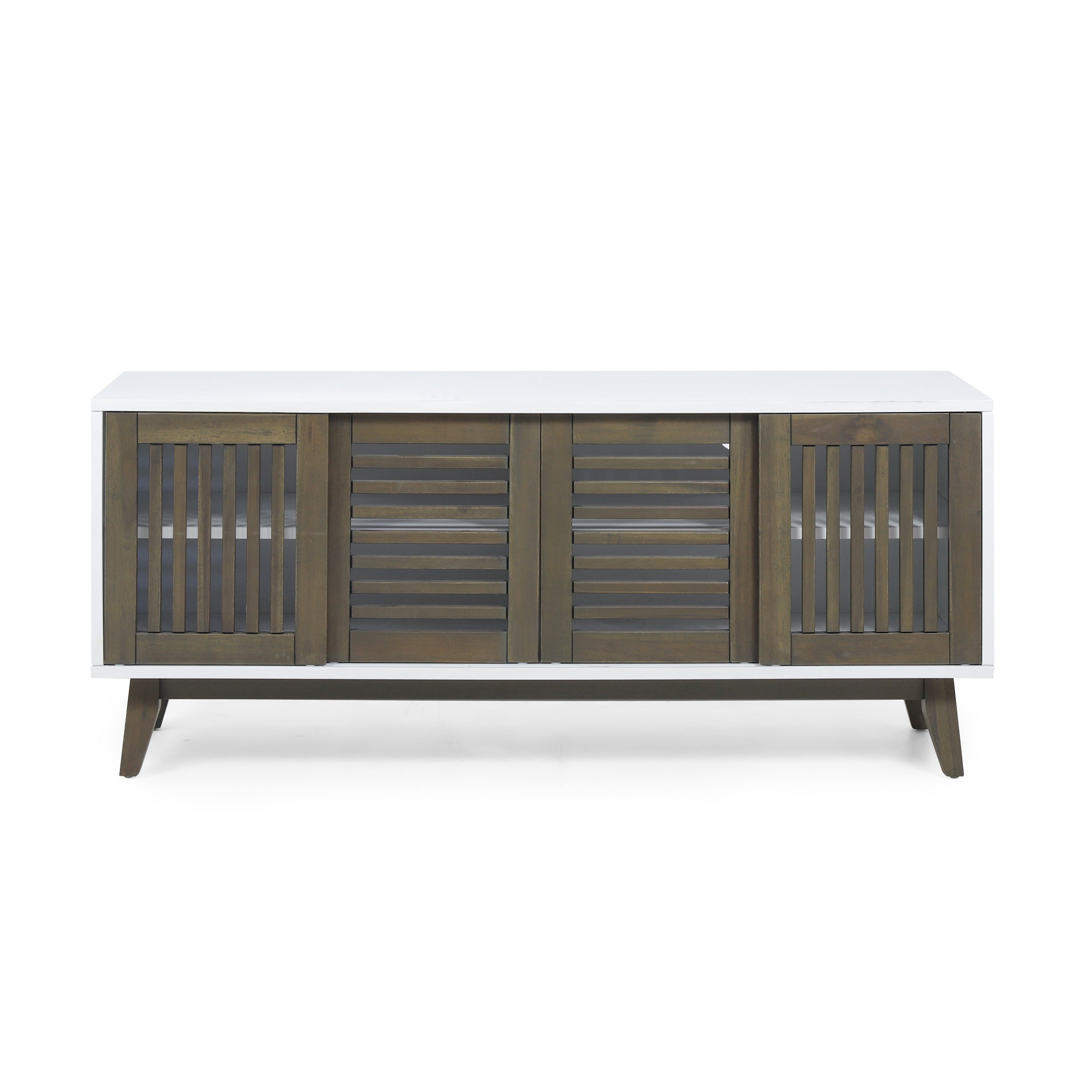 Banya Mid-Century Modern 4 Door TV Stand with Storage