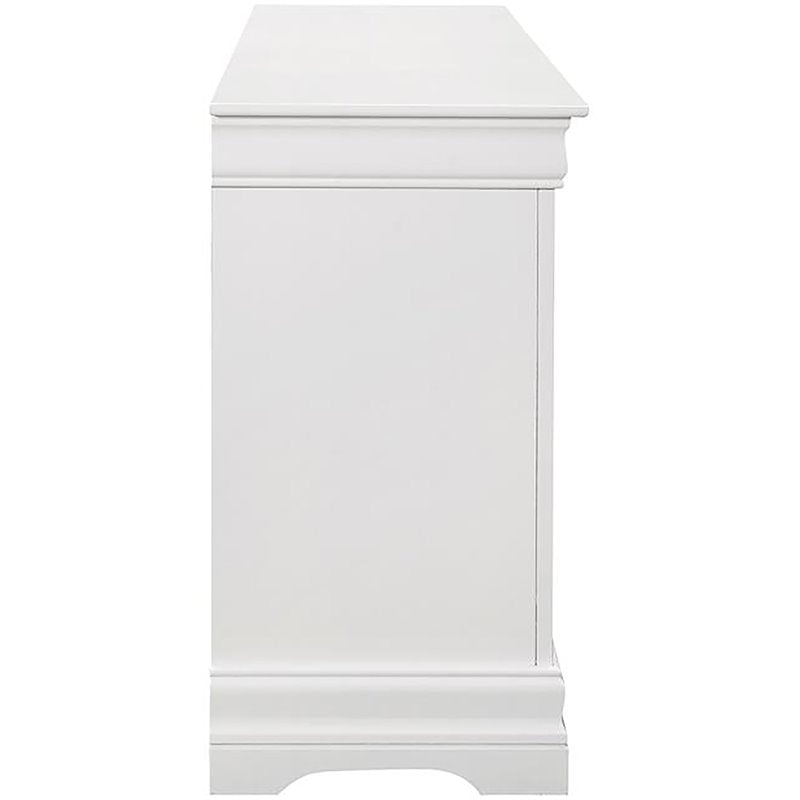 Bowery Hill Louis Philippe 6 Drawer Double Dresser in White