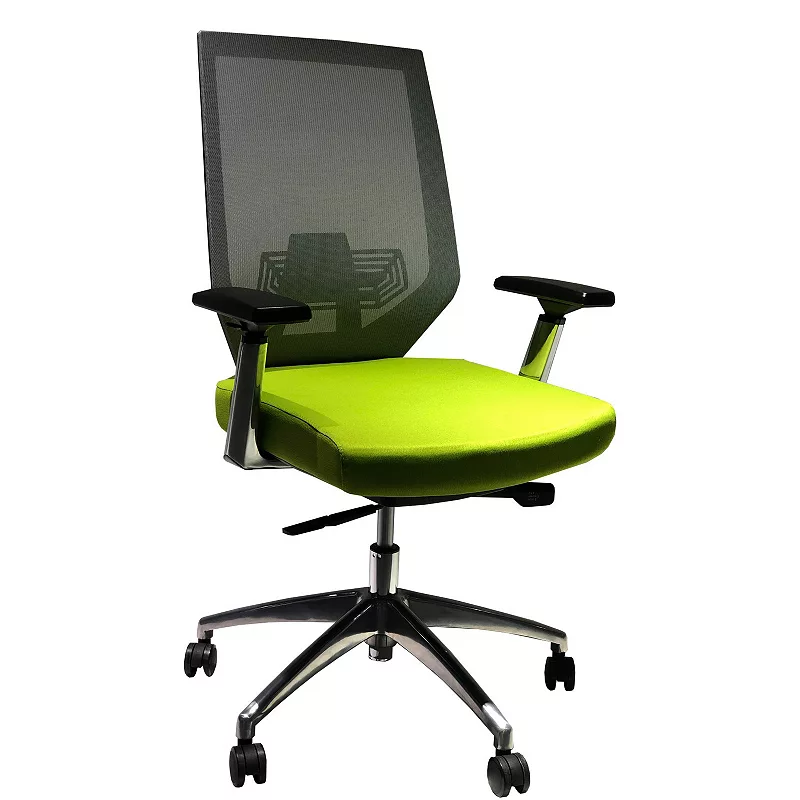 Adjustable Mesh Back Ergonomic Office Swivel Chair with Padded Seat and Casters， Green and Gray