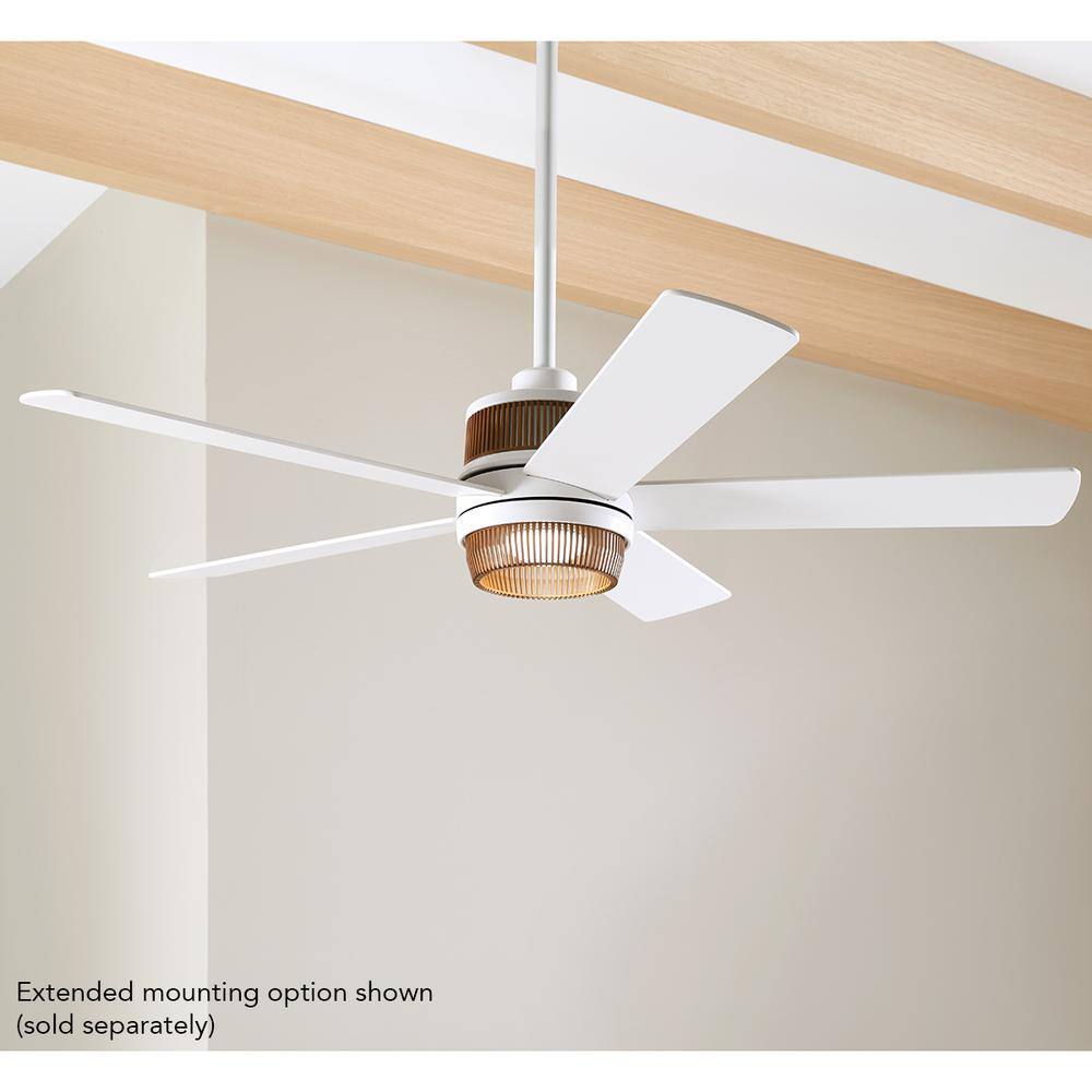 Hampton Bay Tonham 52 in. White Changing Integrated LED Indoor Matte White Ceiling Fan with Remote Control Included 92328