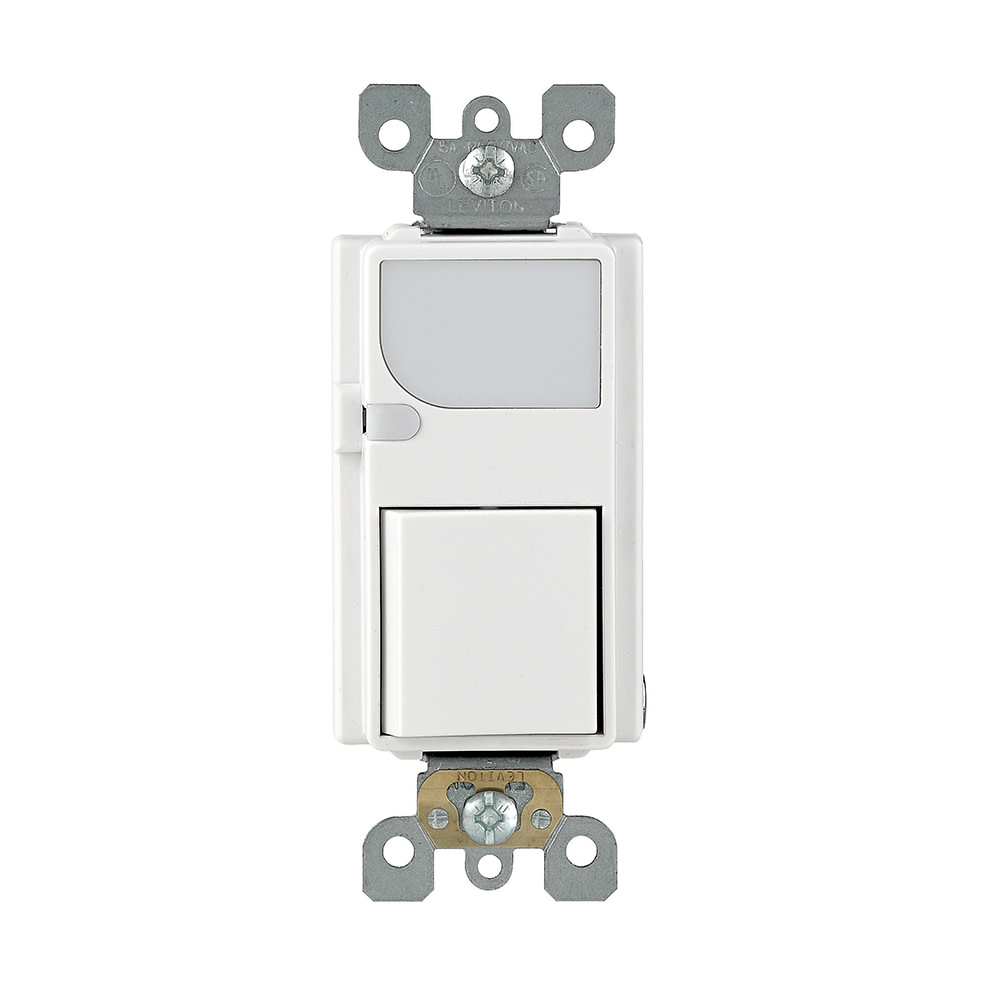 Leviton Combination Decora Switch with LED Light 15A 120VAC White ;