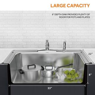 Glacier Bay Drop-In Stainless Steel 33 in. 4-Hole Single Bowl Kitchen Sink VT3322A18