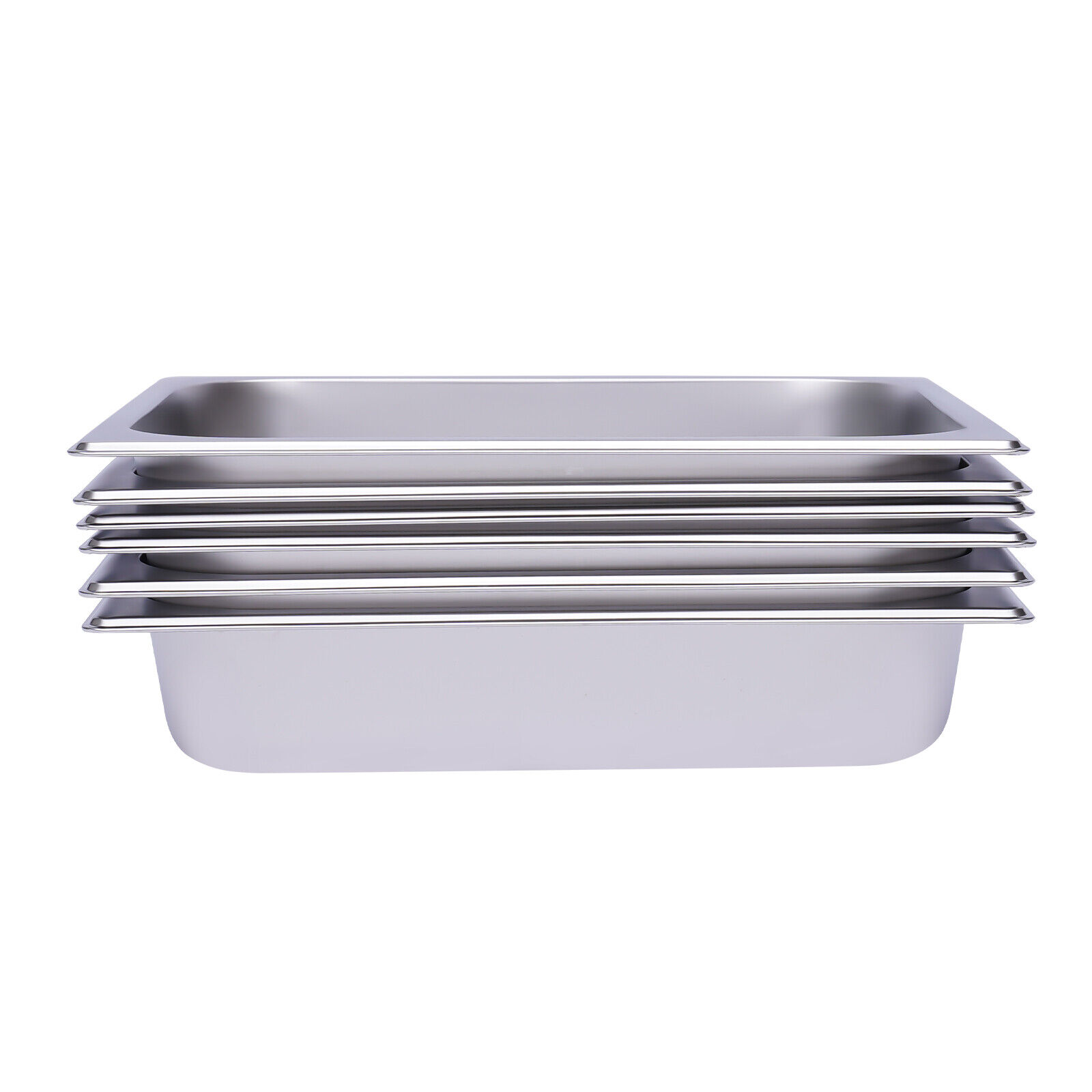 Miumaeov 6Pcs 2.36inch Deep Steam Table Pans 1/2 Size Restaurant Stainless Steel Steam Table Chafing Pans for Hotel Buffet 12.99x10.24x2.36inch