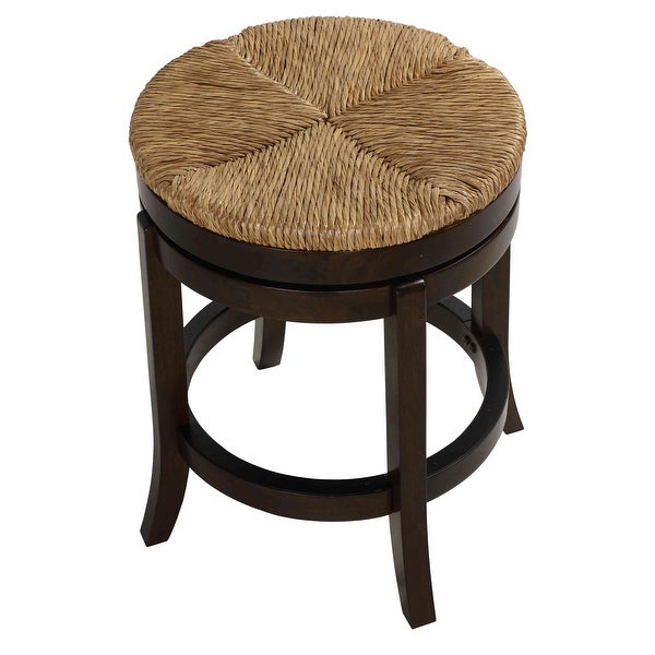 Cortesi Home Hennepin Solid Wood Backless Swivel Counter Stool， 24