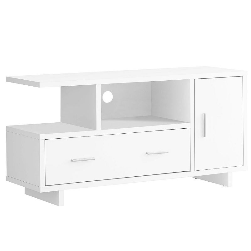 47.25 White Contemporary Rectangular TV Stand