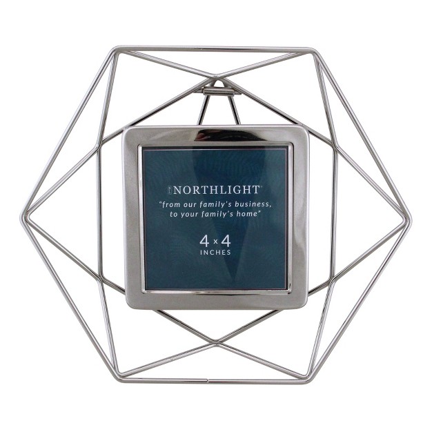 Contemporary Hexagonal 4 quot X 4 quot Photo Picture Frame Silver