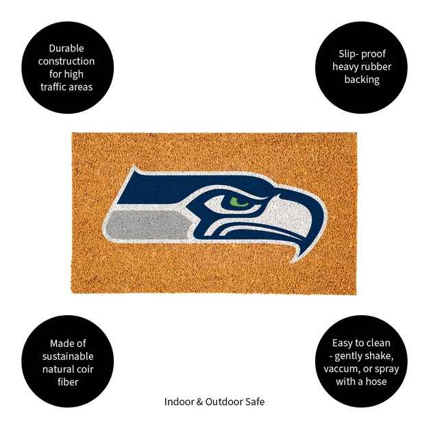 Evergreennflseattle Seahawks Logo Natural Coir 28 X 16 Inches Indoor Outdoor Doormat