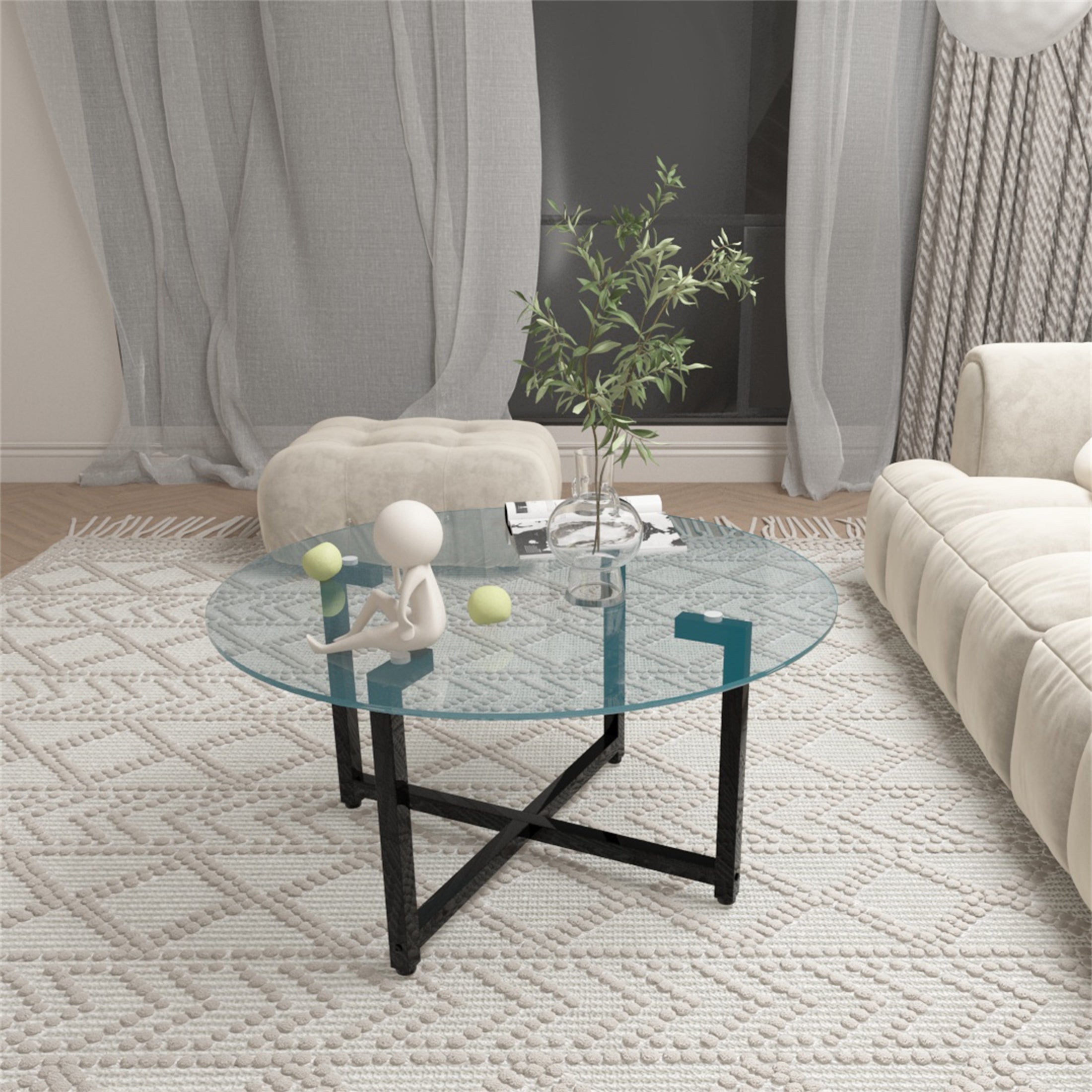 Round Coffee Table Modern Side Center Tables for Living Room