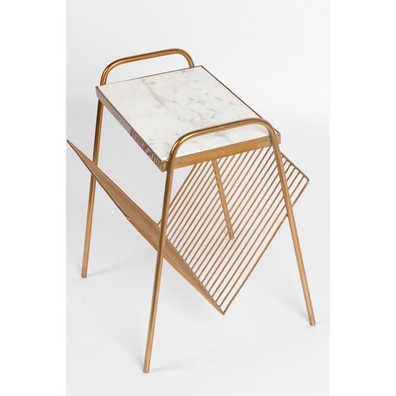 Bold Monkey Keep It Tidy Marble Magazine Holder Side Table