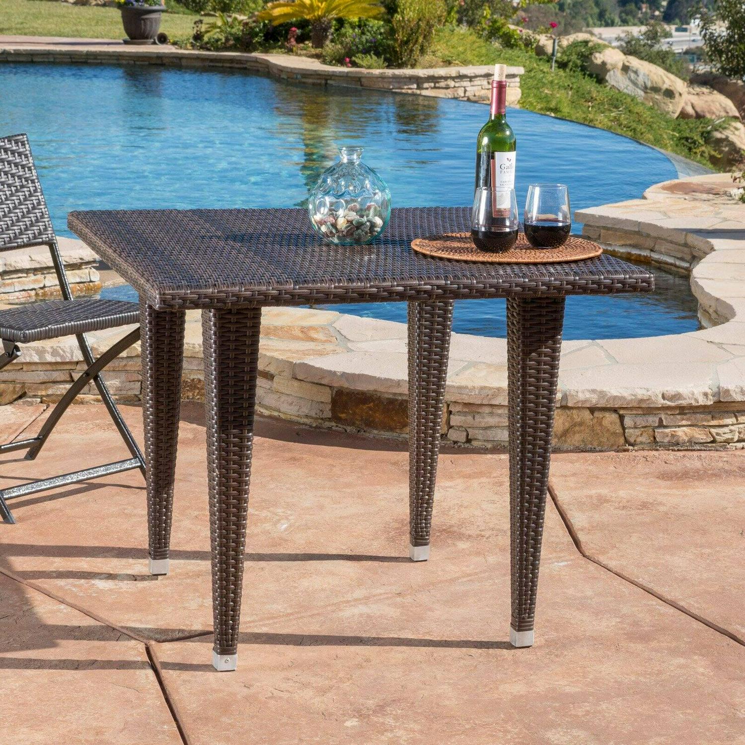 Dominica Brown Outdoor Square Table