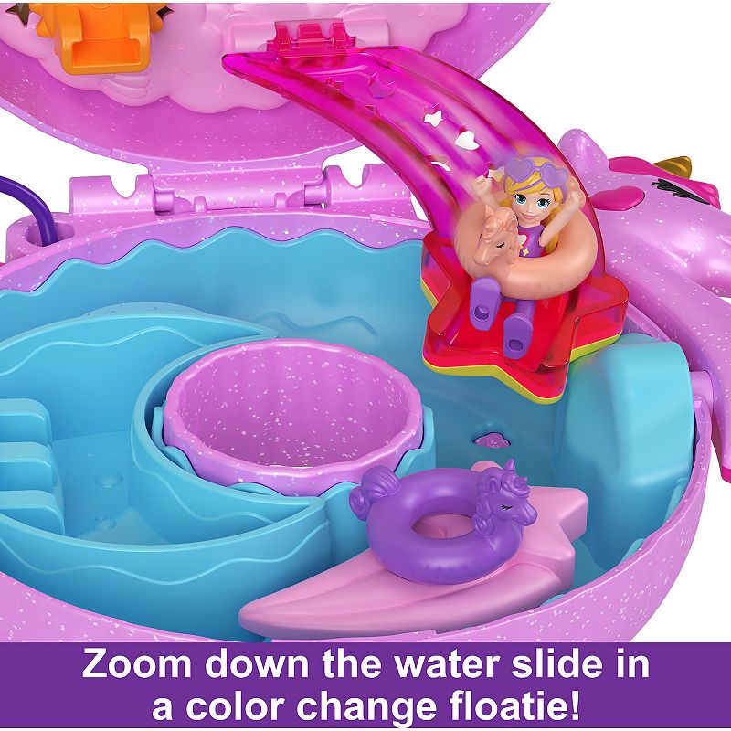 Polly Pocket Sparkle Cove Adventure Unicorn Floatie Compact Playset