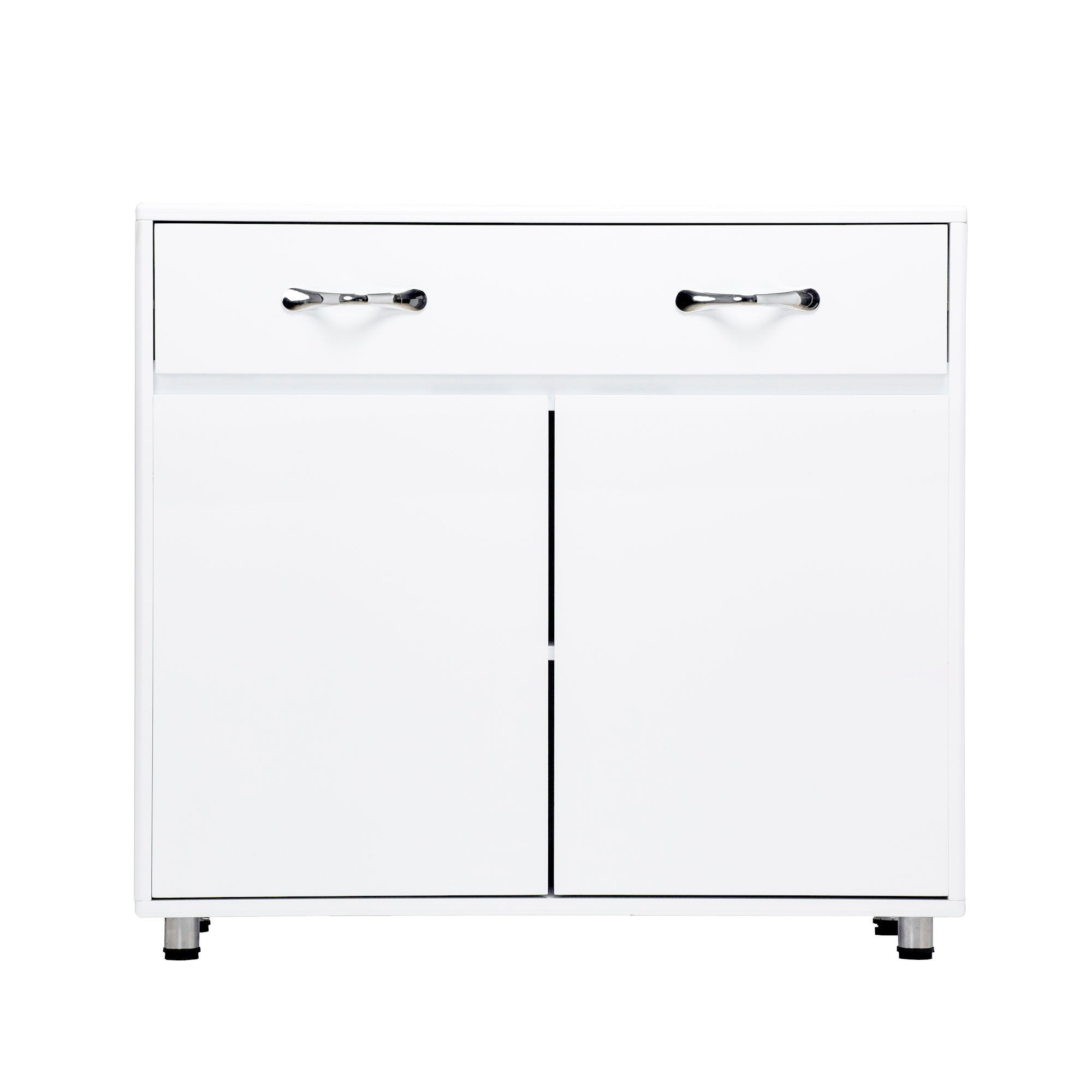 TiramisuBest Two door Side Table-White with storage