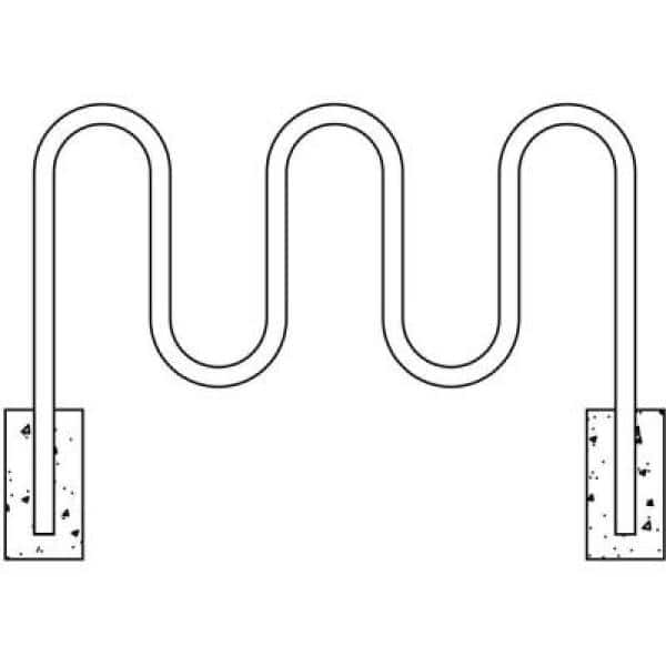 Ultra Play 5 ft Contemporary 5-Loop Surface Mount Commercial Bike Rack 5805SM