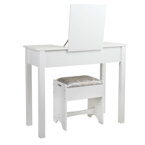 Vanity Set Table with Flip Top Mirror  Makeup Dres...