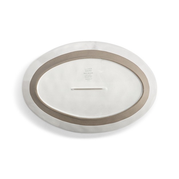 Demdaco White Gather x27 round Platter