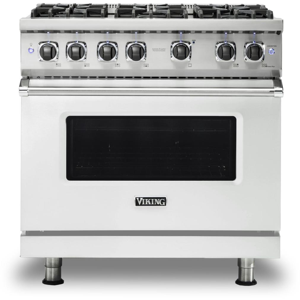 Viking 36-inch Freestanding Gas Range with GourmetGlo VGR536-6BFW