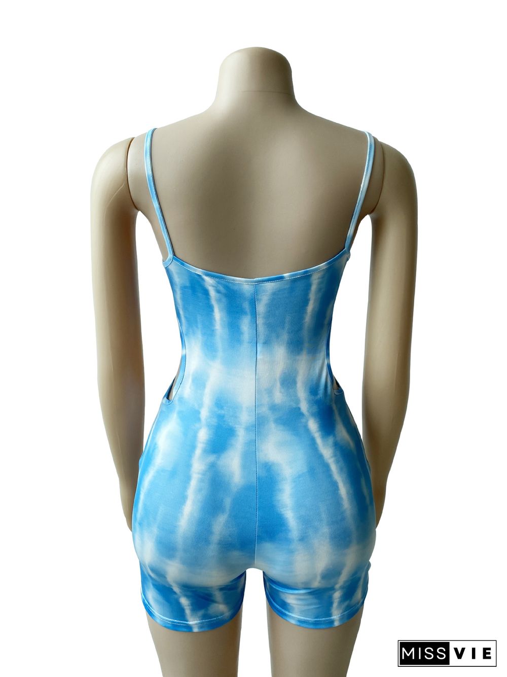 Simple And Fashionable All-Match Hollow Tie-Dye Jumpsuit