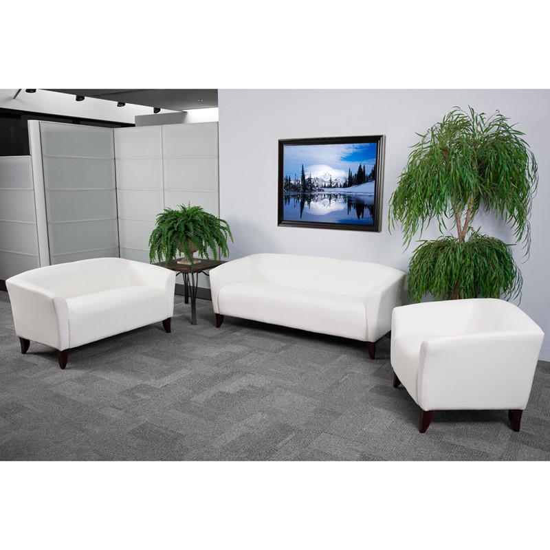 HERCULES Imperial Series Reception Set  Ivory LeatherSoft   Contemporary   Living Room Furniture Sets   by First of a Kind USA Inc  Houzz