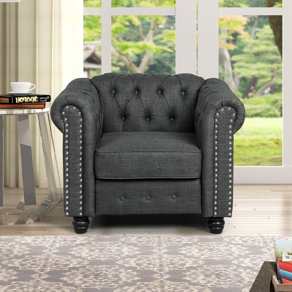 Morden Fort Tufted Upholstered Chesterfield Armchair