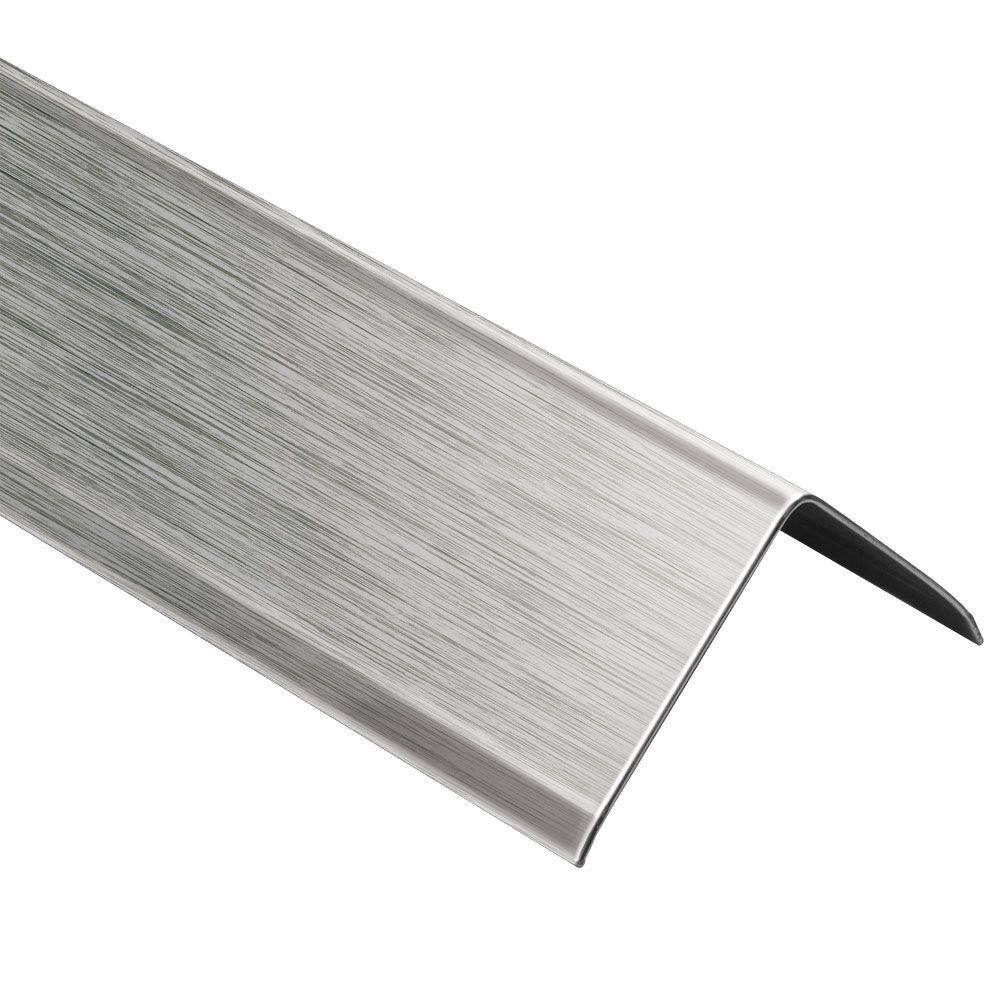 Schluter Systems ECK-K Brushed Stainless Steel 1-932 in. x 8 ft. 2-12 in. Metal Corner Tile Edging Trim K32V2AEB250