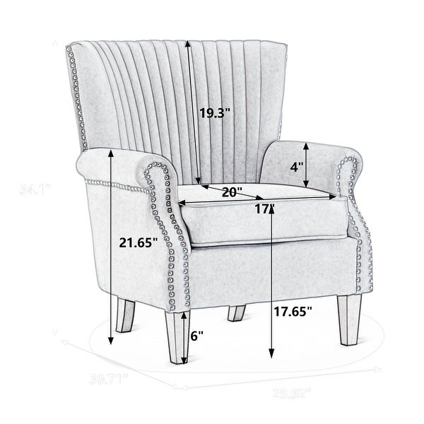 Accent Chair Wingback Chair Tufted Armchair with Padded Seat