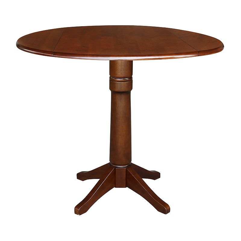 International Concepts Dual Drop Leaf Round Pedestal Dining Table