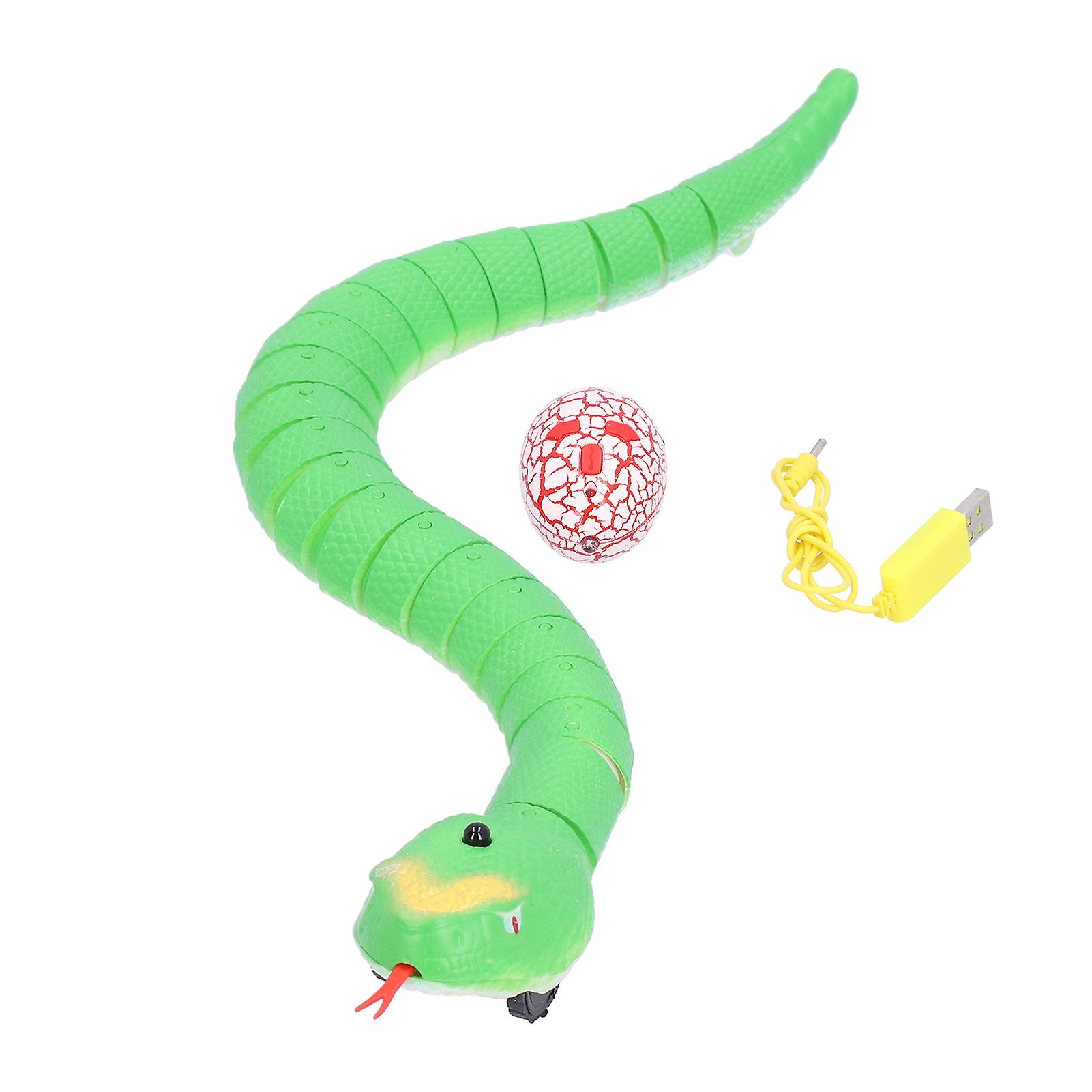 Infrared Remote Control Rattle Snake Batterypowered Robotic Snake Toy Kids Animal Prank Toygreen