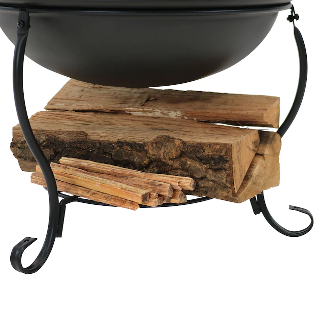 Sunnydaze Decor RCM-LG171 18.75-in W Black Steel Wood-Burning Fire Pit