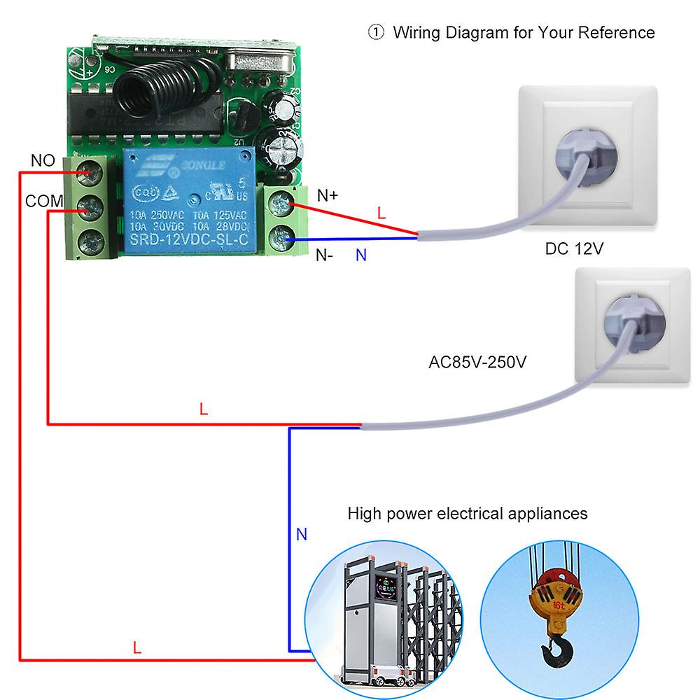 433mhz Dc12v 1ch Rf Wireless Remote Control Switch + 5pcs Rf 433mhz Transmitter Remote Controls For Household Appliances Electronic Lock Control Syste