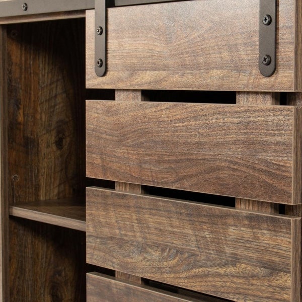 Buffet sideboard with sliding barn door