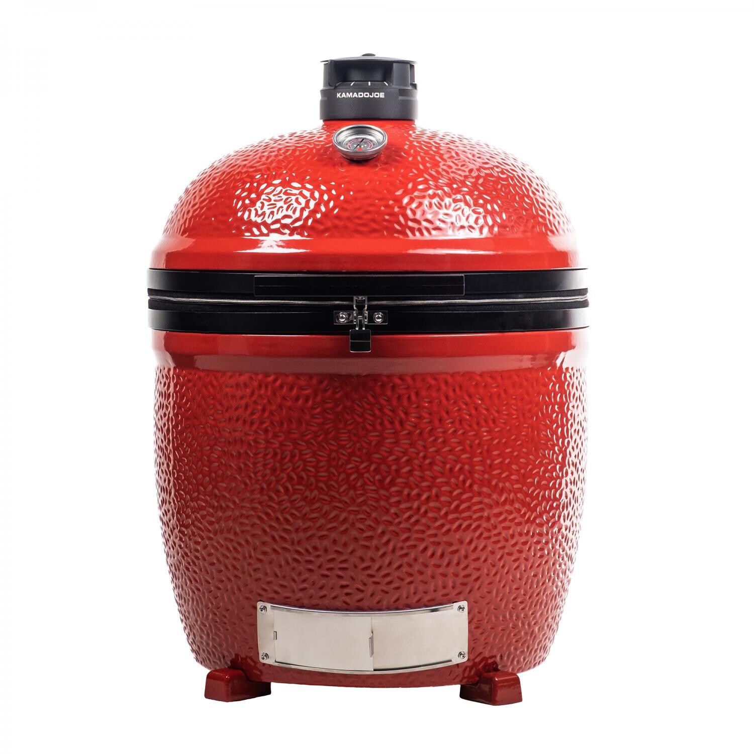 Kamado Joe Big Joe III 24-inch Standalone Charcoal Grill in Red，  Grill Gripper， and Ash Tool