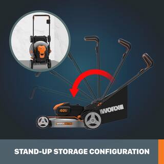 Worx Power Share Nitro 40V Cordless 20in. 4Ah Push Mower wMulching Side Discharge Brushless (Batteries  Charger Included) WG751.3