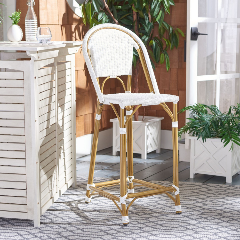 Jose Stackable Bar Stool White   Tropical   Outdoor Bar Stools And Counter Stools   by AED Luxury Home Decor  Houzz