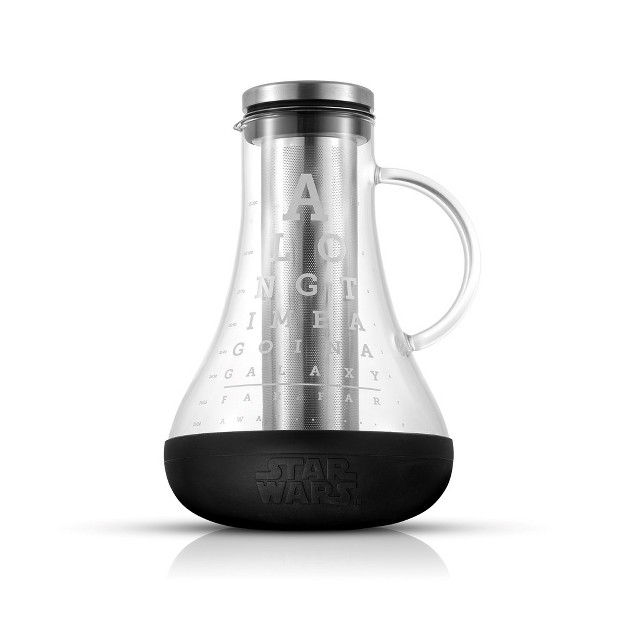 Joyjolt Star Wars Eye Chart Airtight Cold Brew Iced Coffee Maker 48 Oz Non slip Silicone Base Glass Pitcher