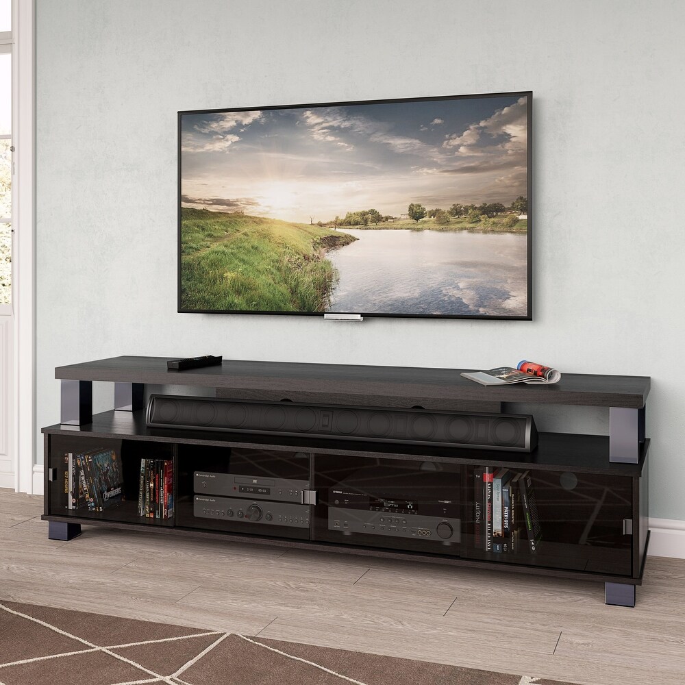 Bromley Extra Wide TV Stand with Glass Doors  for TVs up to 95 Inches