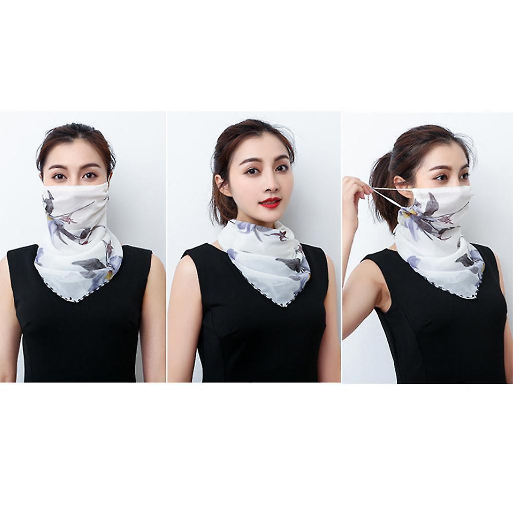 3x Face Mask Scarf Mouth Cover Outdoor Uv Protection Ice Silk Scarf ，light Blue