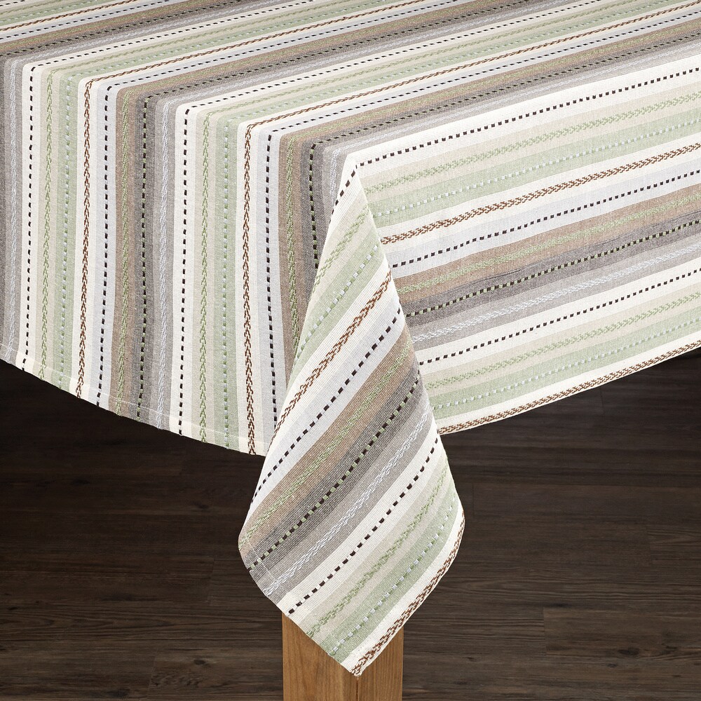 Phoenix Striped Textured Dobby Cotton Imported Tablecloth