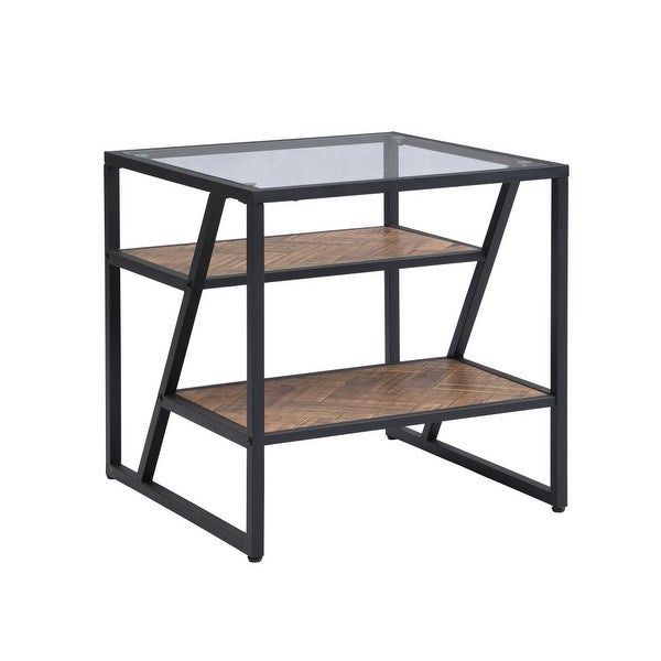 Modern End Table with Storage Shelf